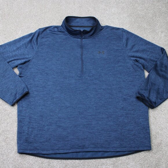 Under Armour Other - Under Armour Fleece Sweatshirt Men 4XL XXXXL Blue Loose Fit Coldgear 1/2 Zip L/S